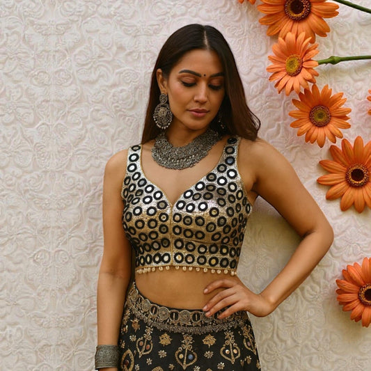 Mirror and shells work blouses by Kurti Connection USA