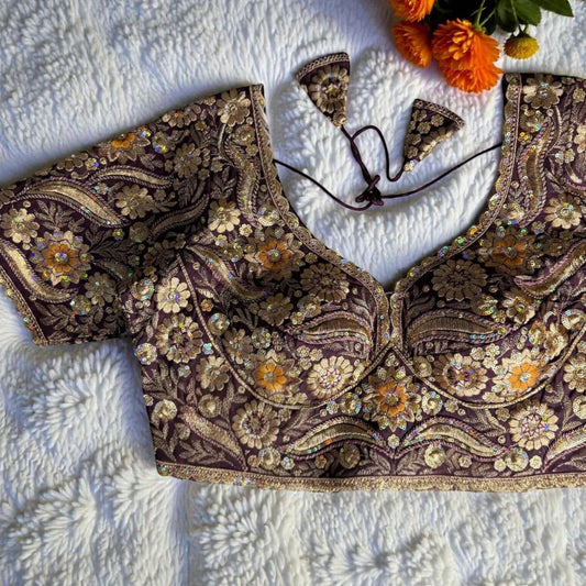 Party wear heavy work blouses by Kurti Connection USA