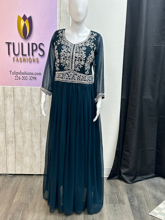 Party wear long gown by Kurti Connection USA