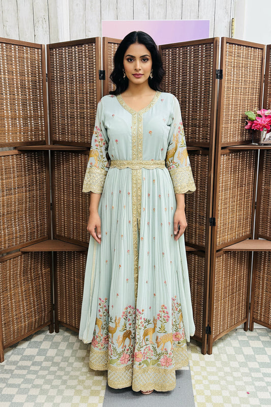 Party wear long dress with Plazzo phant