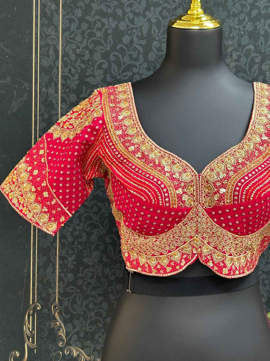 Dark pink Heavy party wear blouse