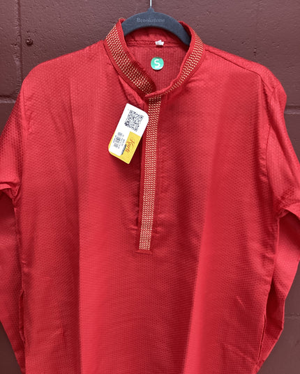 Red mens kurta set