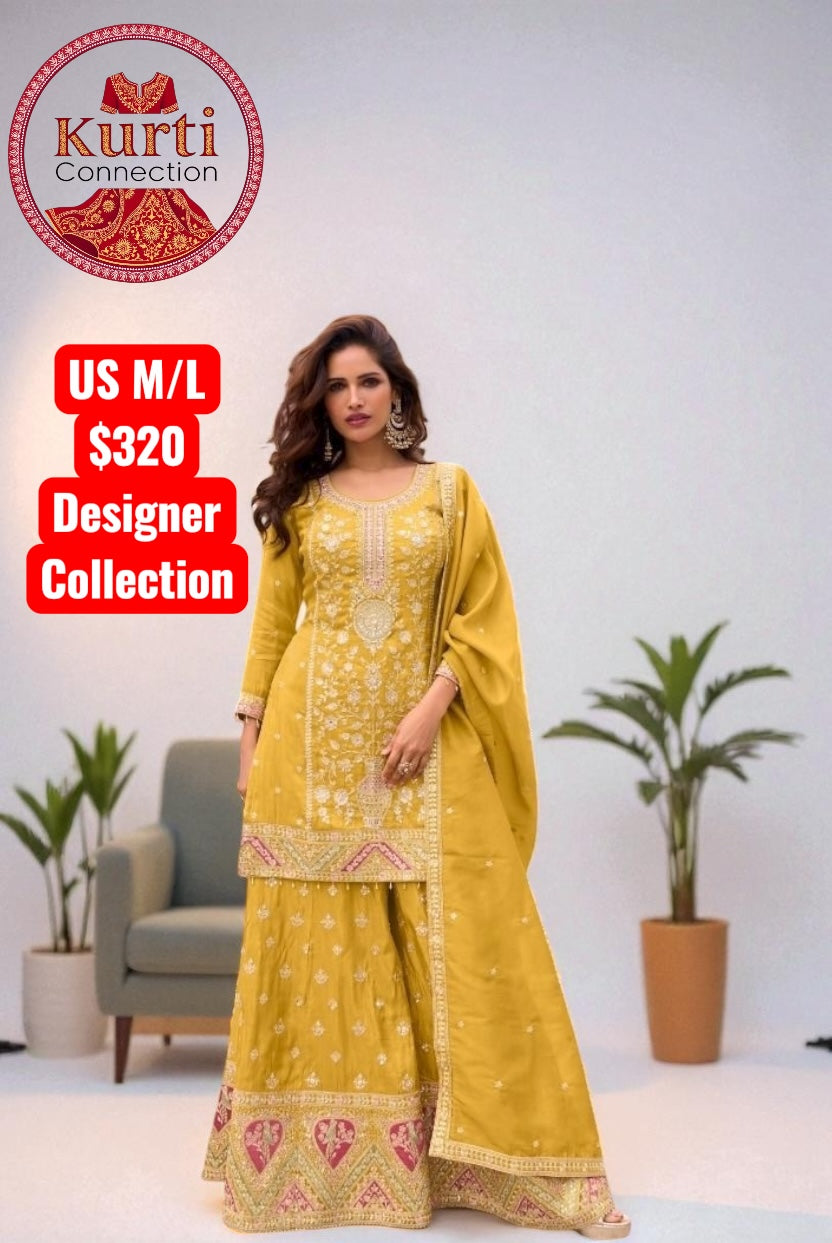 Gemini : Silk sharara sets by Kurti Connection USA
