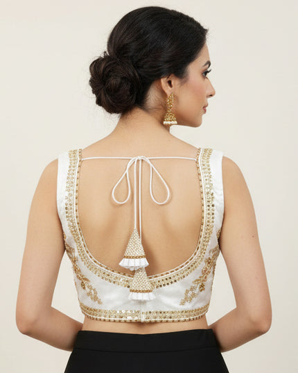 Silk blouse with heavy embroidery work