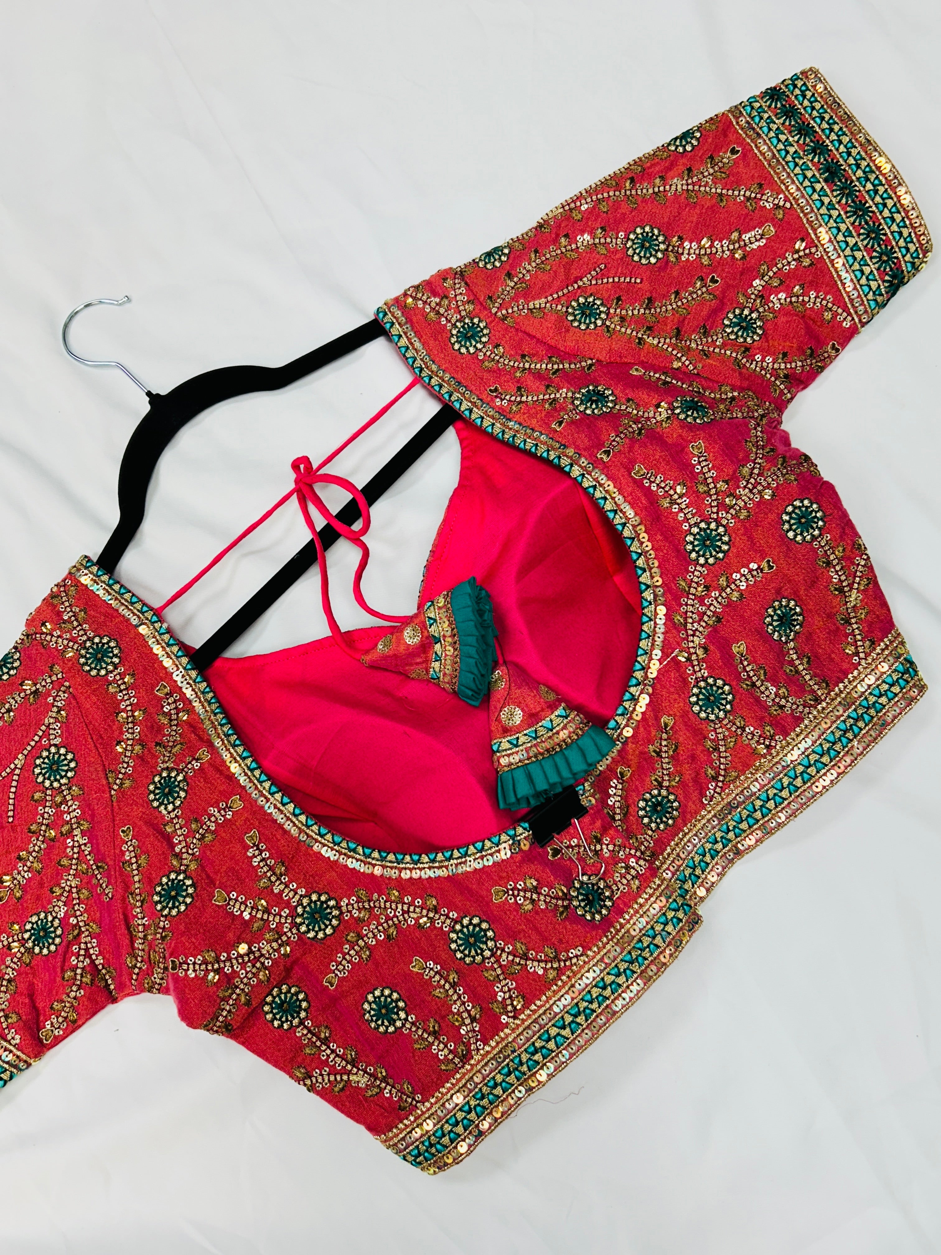 Pink Kanjeevaram silk blouse