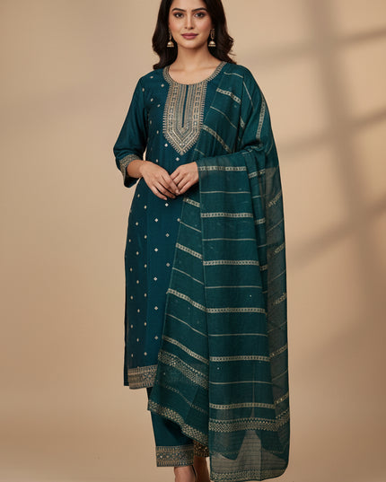 Chinon silk salwar suit set