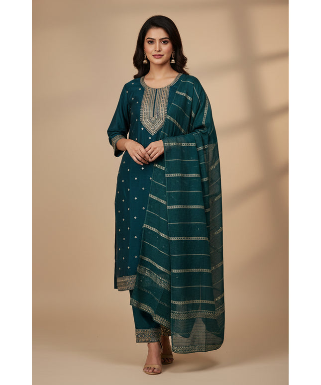 Chinon silk salwar suit set