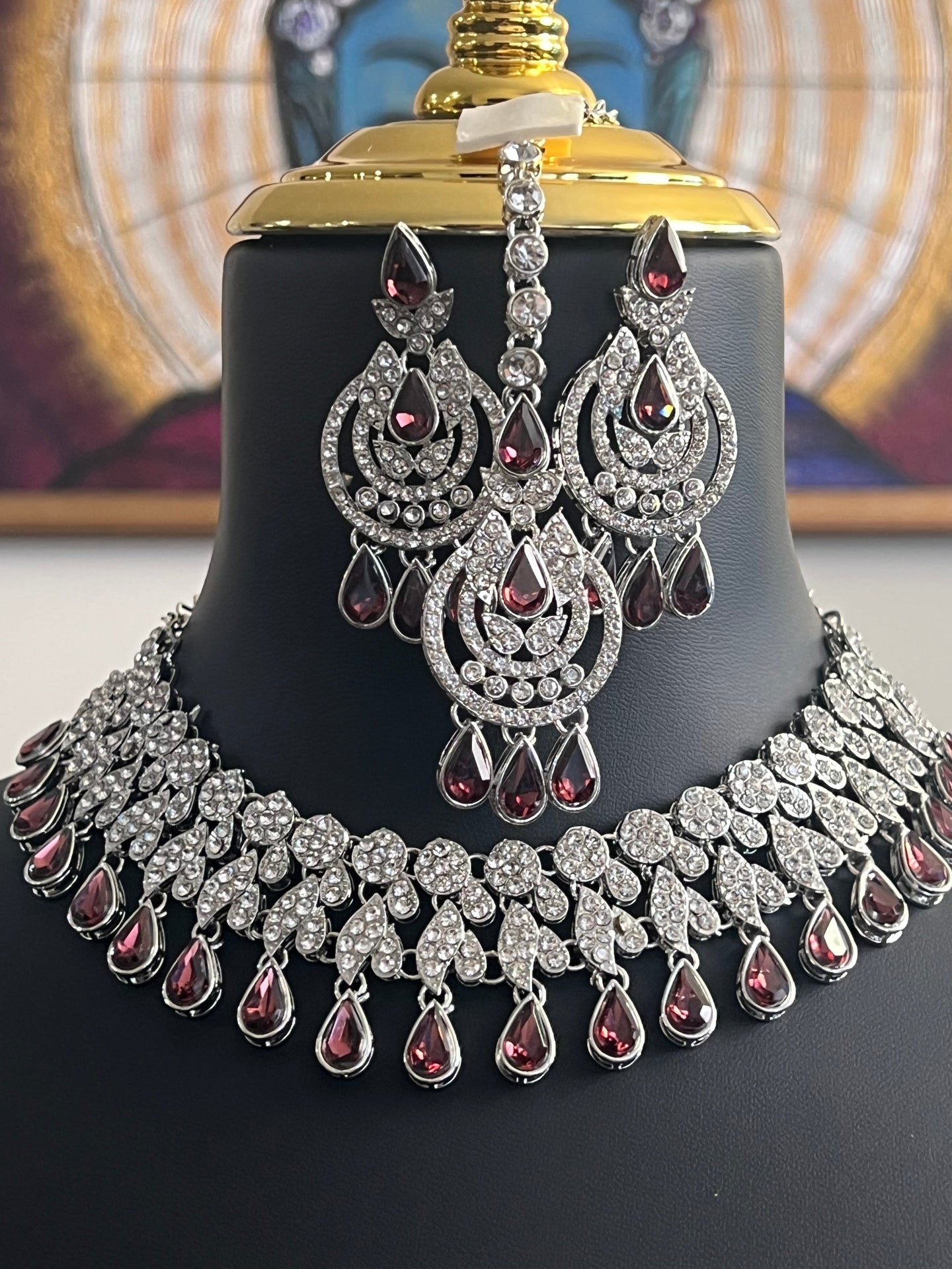 Wine wonder : necklace set by Kurti Connection USA