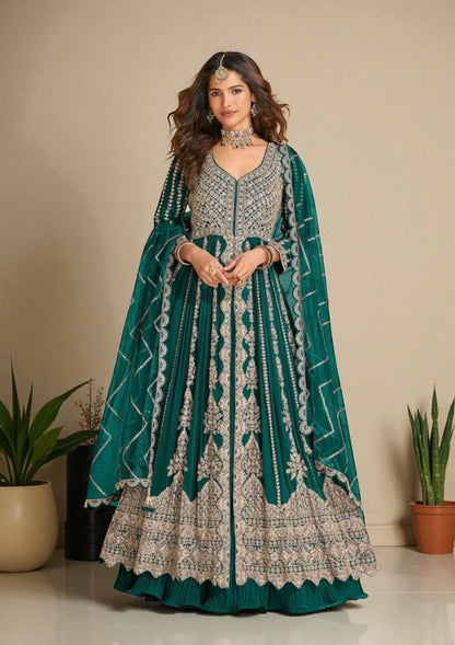 Wedding collection: Mirza: heavy party wear Anarkali dresses by Kurti Connection USA