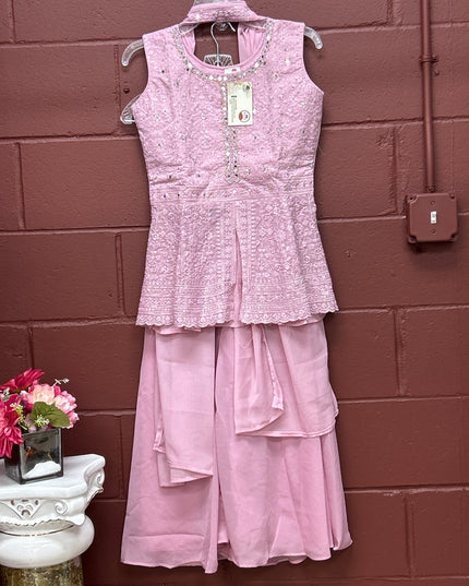 Light pink sharara suit for girls