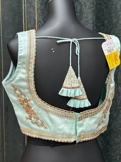 Silk blouse with heavy embroidery work