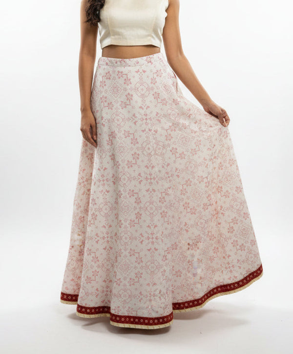 Printed White Skirt