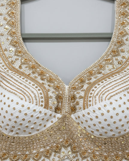 White Blouse : heavy embroidery work
