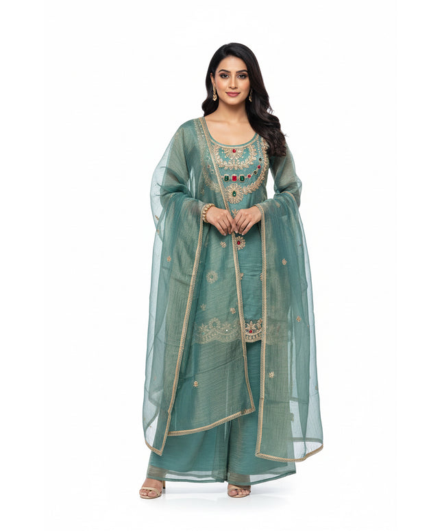 Heavy party wear sharara suit