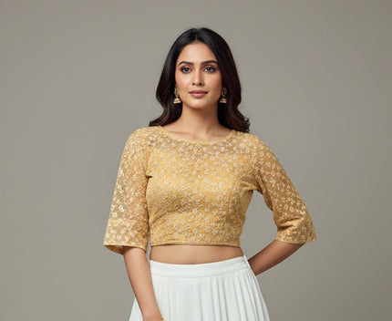 Chiffon embroidered blouse