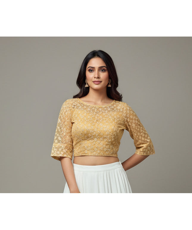 Chiffon embroidered blouse
