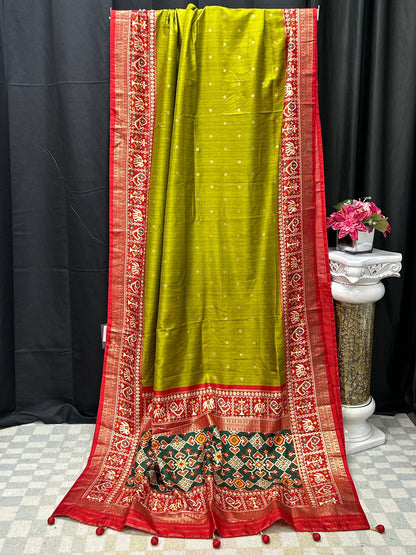 Patola print saree : henna green
