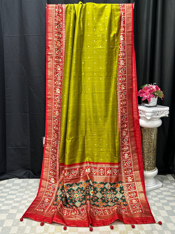 Patola print saree : henna green
