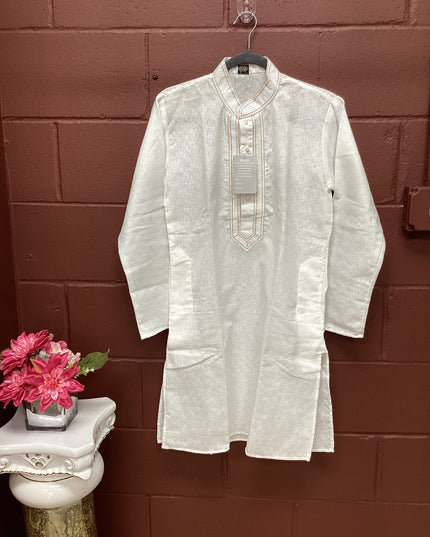 white mens kurta