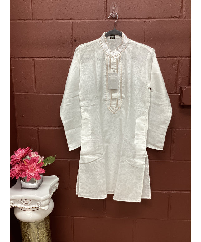 white mens kurta