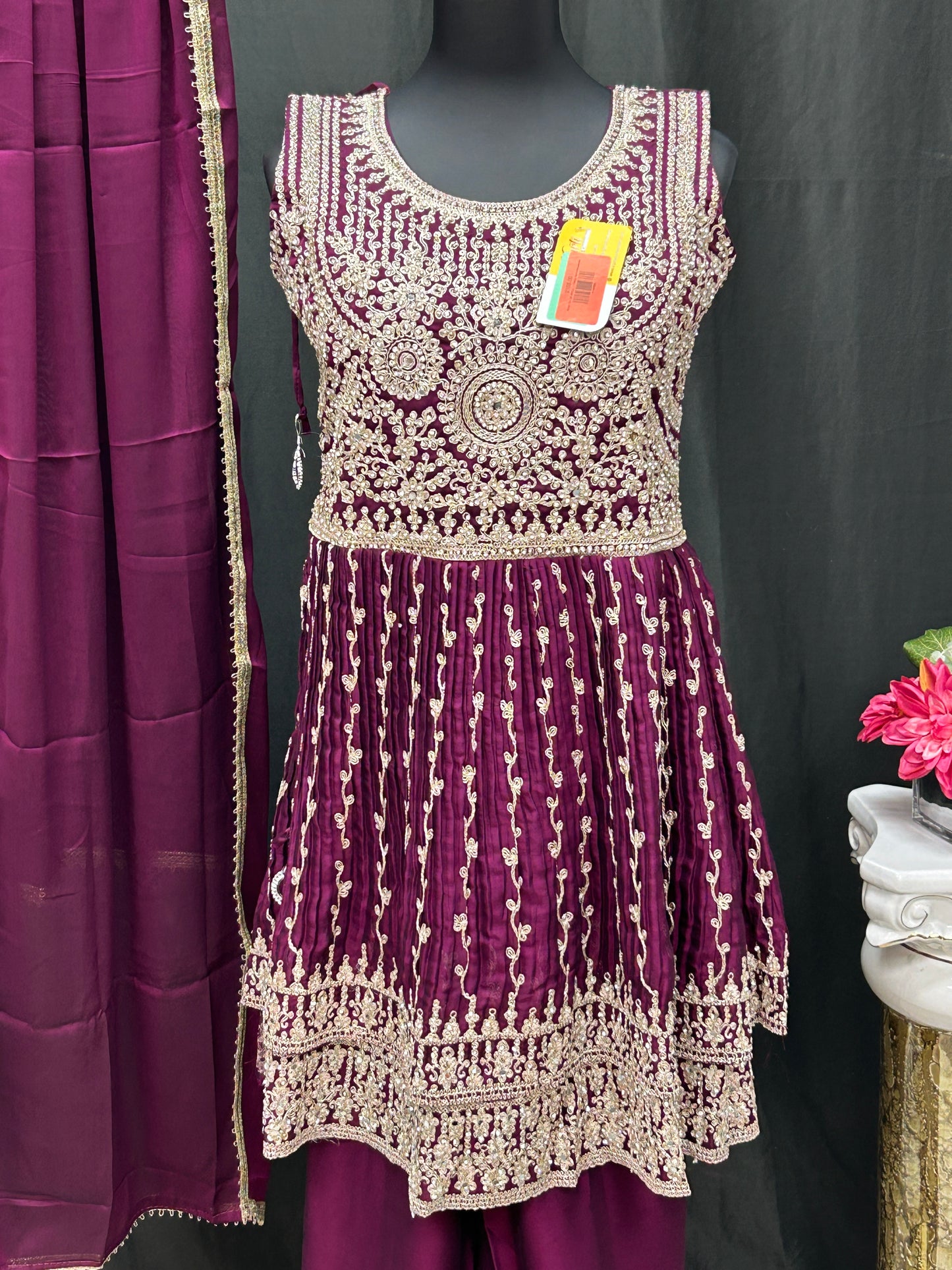 Heavy work Sharara set by Kurti Connection USA