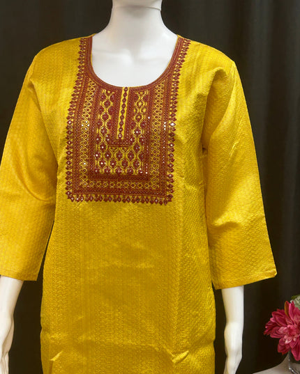 Chanderi silk kurti by Kurti Connection USA