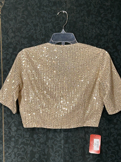 Ligh gold blouse with sequin work