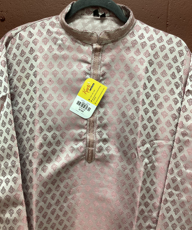 light pink mens kurta with white pant