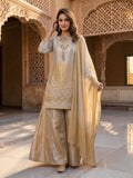 Gold plazzo set : tissue silk