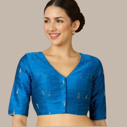 Teal blue blouse by Kurti Connection USA