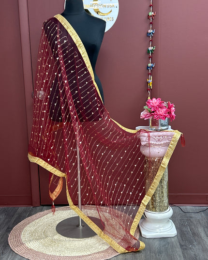 Dark maroon dupatta