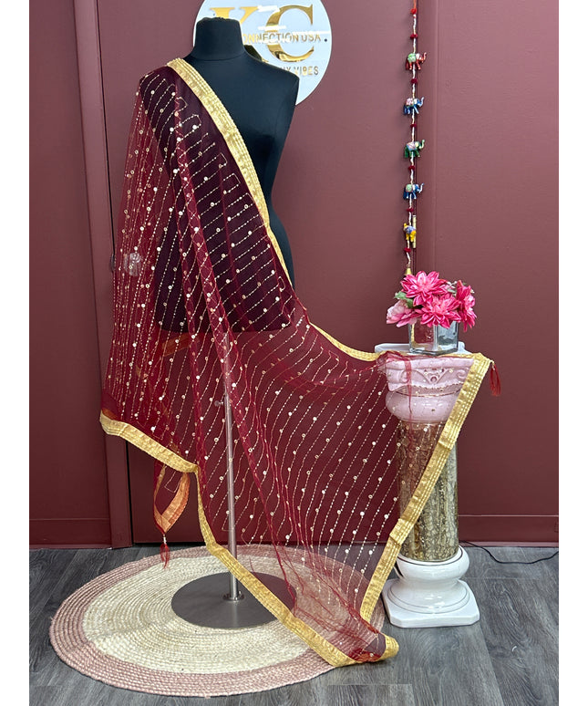 Dark maroon dupatta