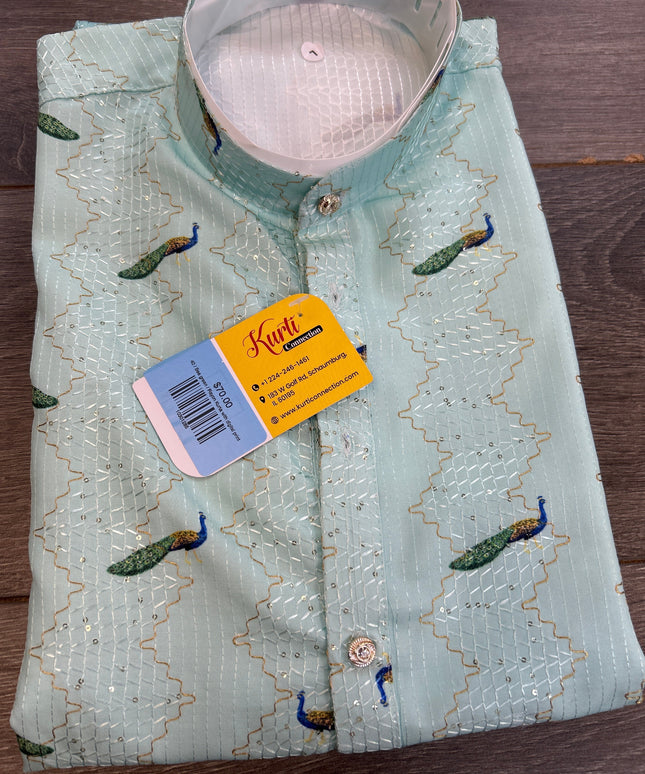 Embroidered Kurta With Printed Accents