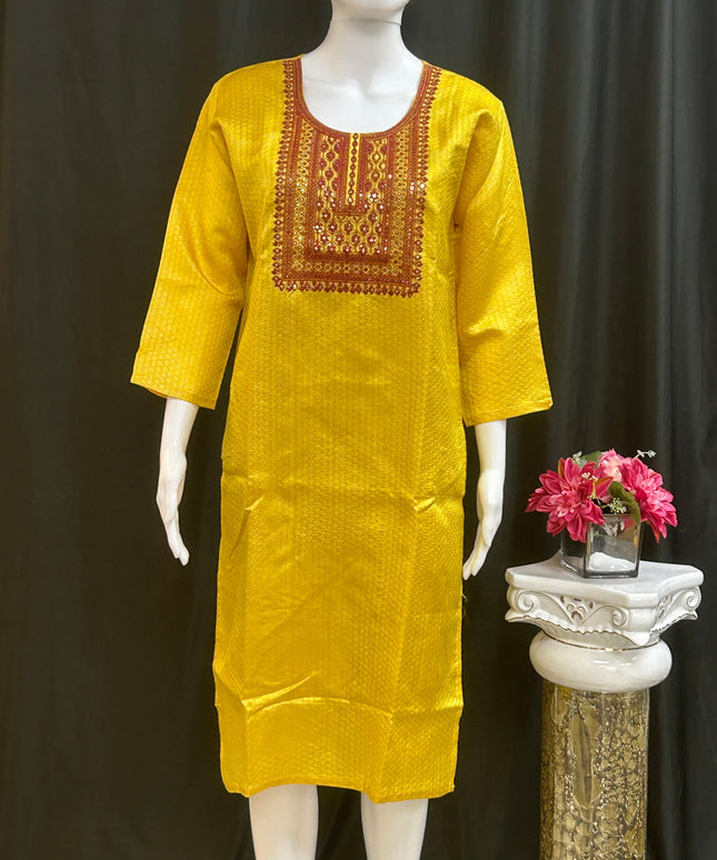 Chanderi silk kurti by Kurti Connection USA