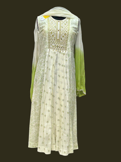 Chanderi silk long kurti set by Kurti Connection USA