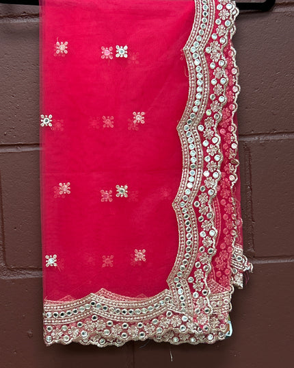 Dark pink dupatta