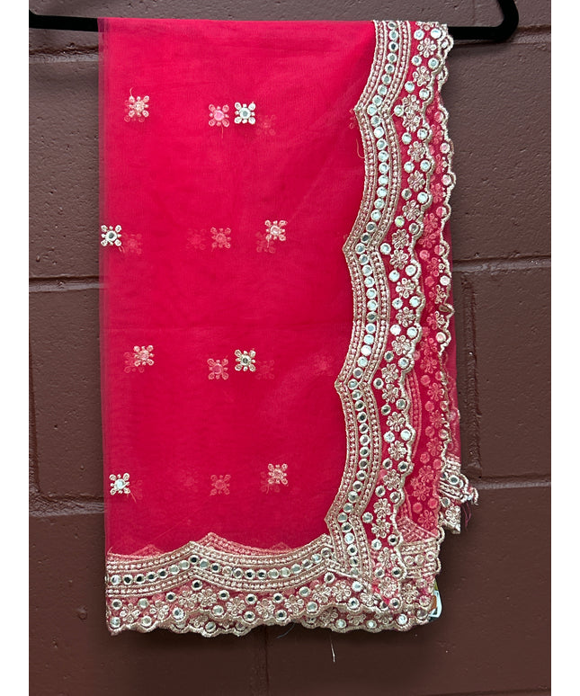 Dark pink dupatta