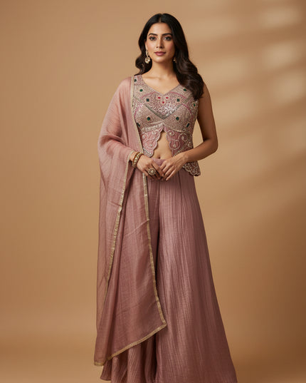 Stone embellished sharara set