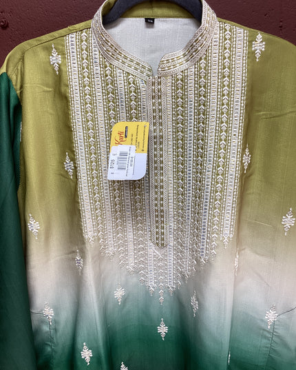 Mehandi green mens kurta with white pant