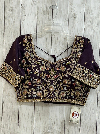Dark purple tissue silk blouse by Kurti Connection USA