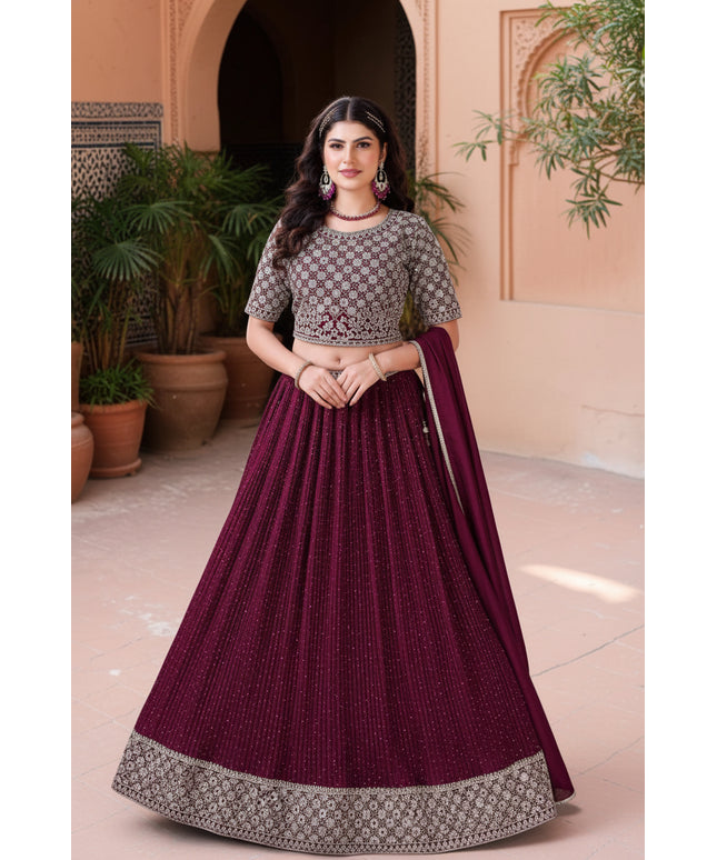 Chinon silk Lehenga set