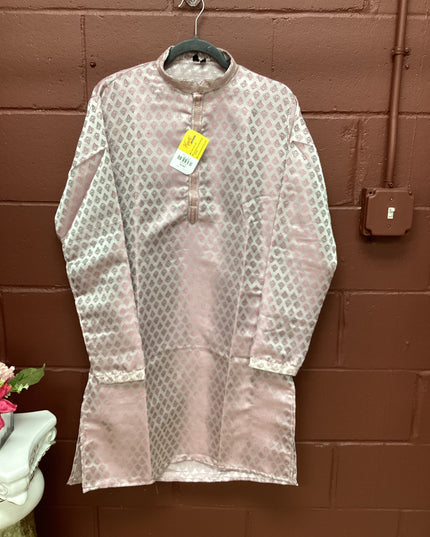 light pink mens kurta with white pant
