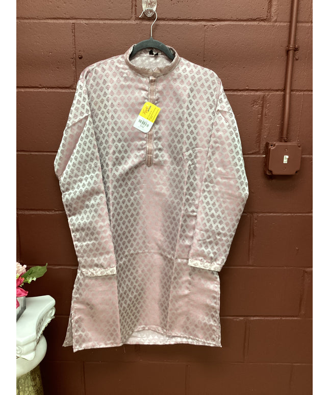 light pink mens kurta with white pant