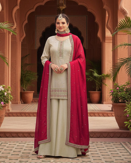 Light gold : sharara suit