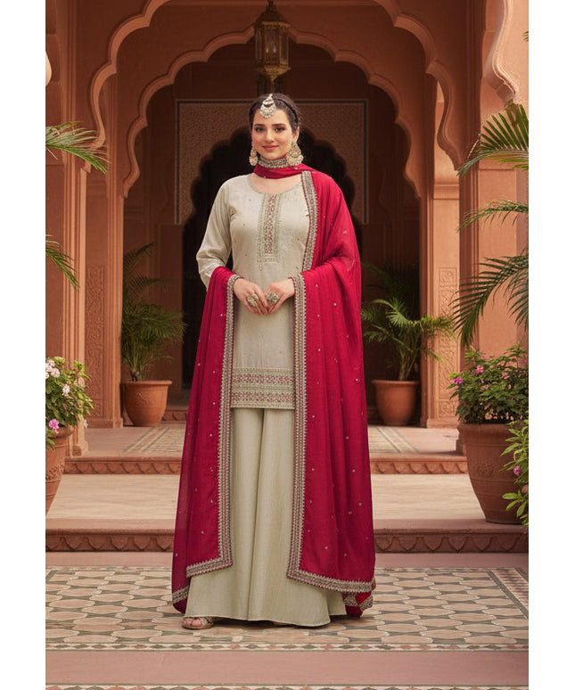 Light gold : sharara suit