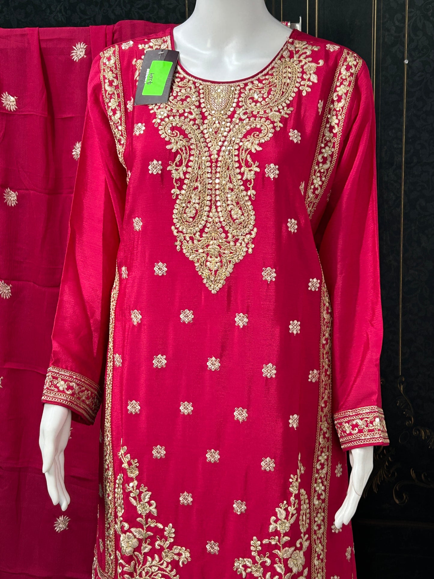 Chinon silk sharara suit - Kurti Connection USA