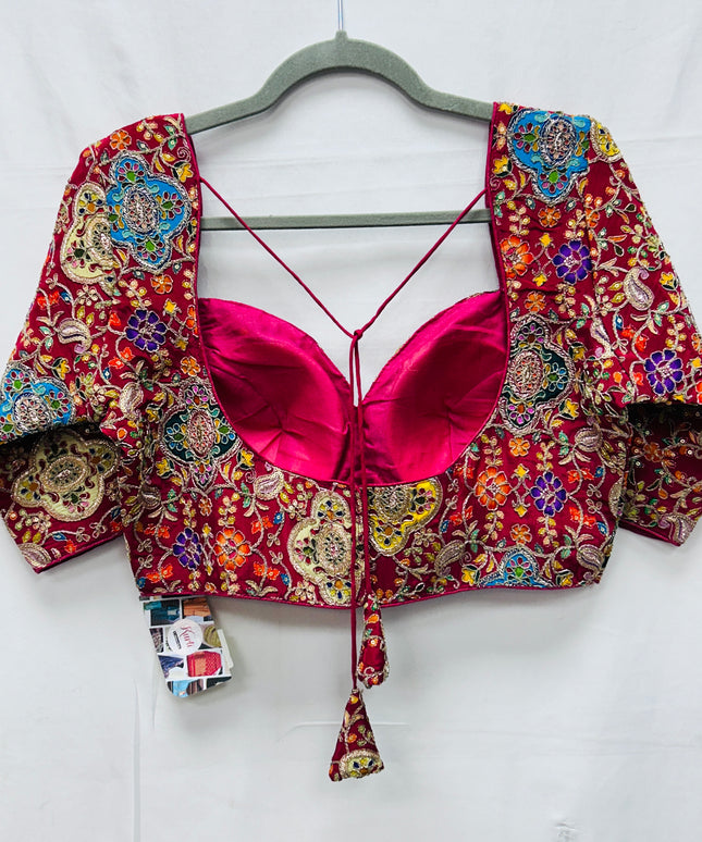Red Blouse with embroidery work