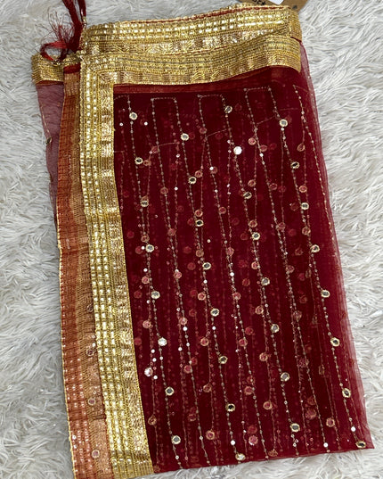 Dark maroon dupatta