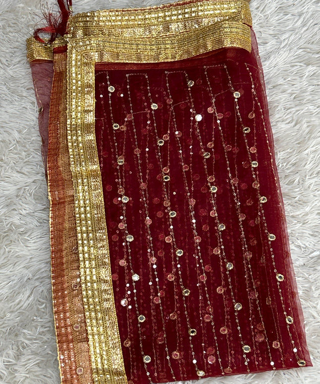 Dark maroon dupatta