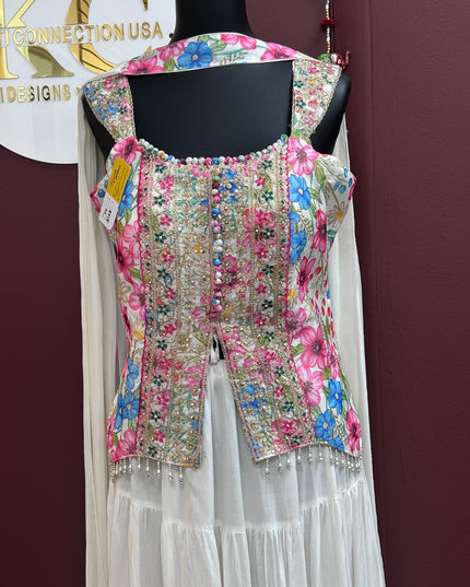Floral co ord set with skirt